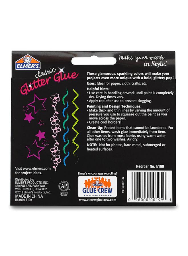 ELMER'S 10-Piece 3D Washable Classic Glitter Glue Multicolor 10.5ml - Image 4