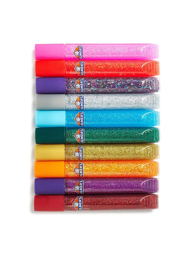 ELMER'S 10-Piece 3D Washable Classic Glitter Glue Multicolor 10.5ml - Image 2