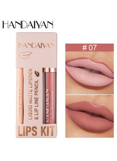 Handaiyan 2 in 1 Lip Liner & Lipstick Super Stay Matte Lip Pencil Set,Cosmetics Non-Stick Cup，Nude，Long Lasting Lip Liners Pencil Set For Women & Girls Waterproof,Extreme Finish Makeup, Neutral  - Image 1