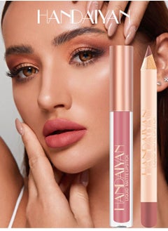 Handaiyan 2 in 1 Lip Liner & Lipstick Super Stay Matte Lip Pencil Set,Cosmetics Non-Stick Cup，Nude，Long Lasting Lip Liners Pencil Set For Women & Girls Waterproof,Extreme Finish Makeup, Neutral  - Image 4