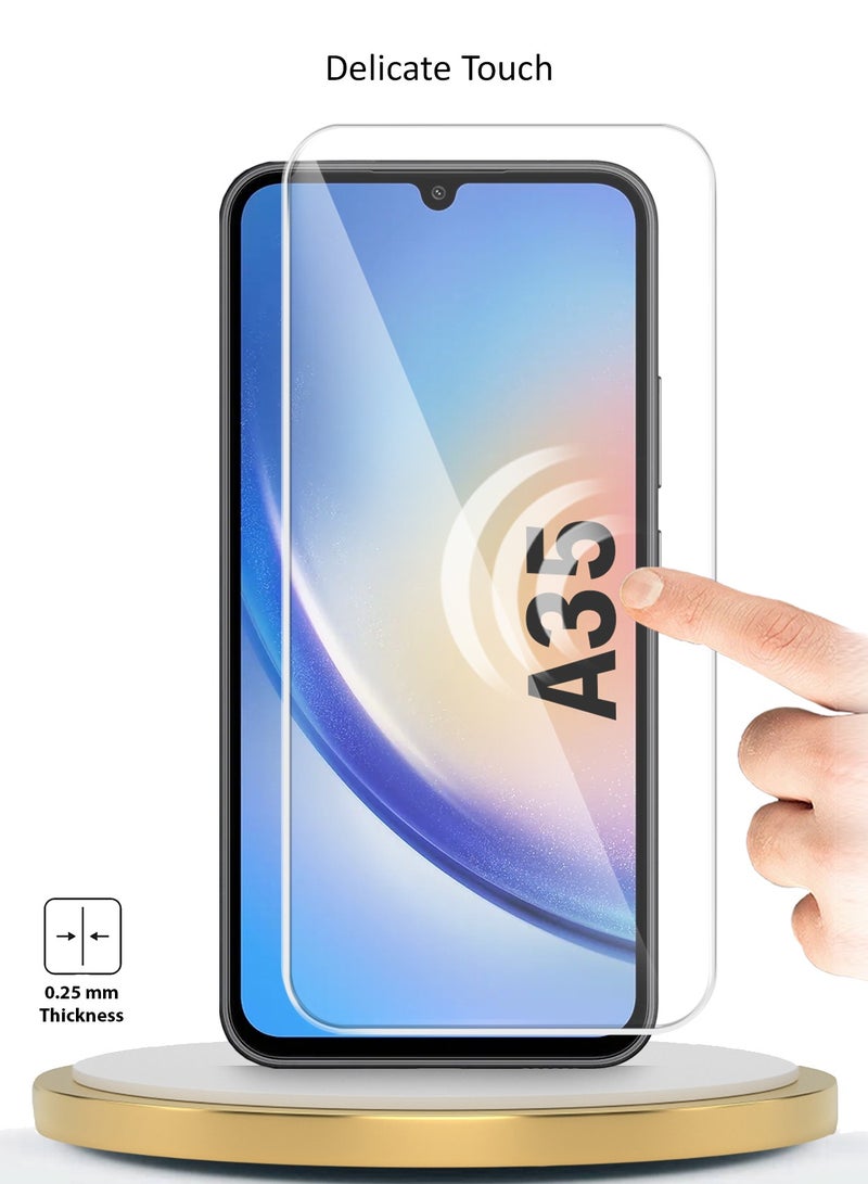 دبليو تيك واقي شاشة من الزجاج المقوى سامسونج جالاكسي A35 5G 2024 Premium Series 9H 2.5D - شفاف - Image 4