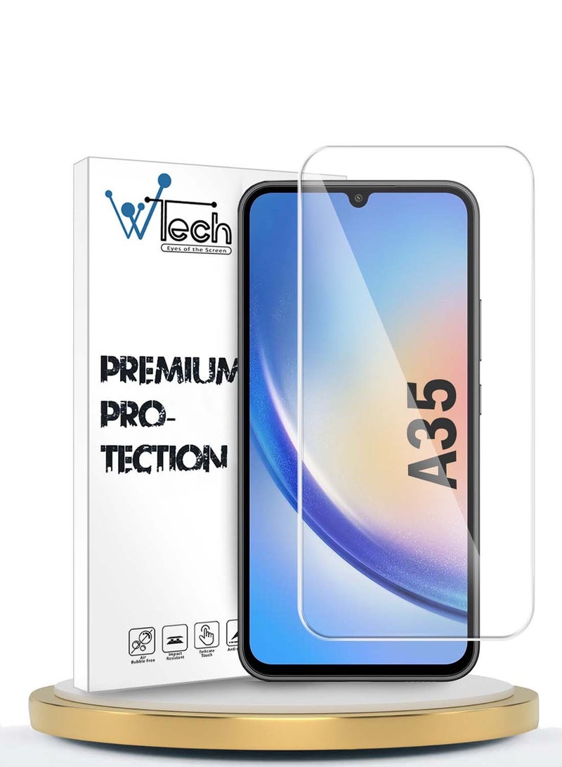 دبليو تيك واقي شاشة من الزجاج المقوى سامسونج جالاكسي A35 5G 2024 Premium Series 9H 2.5D - شفاف - Image 1