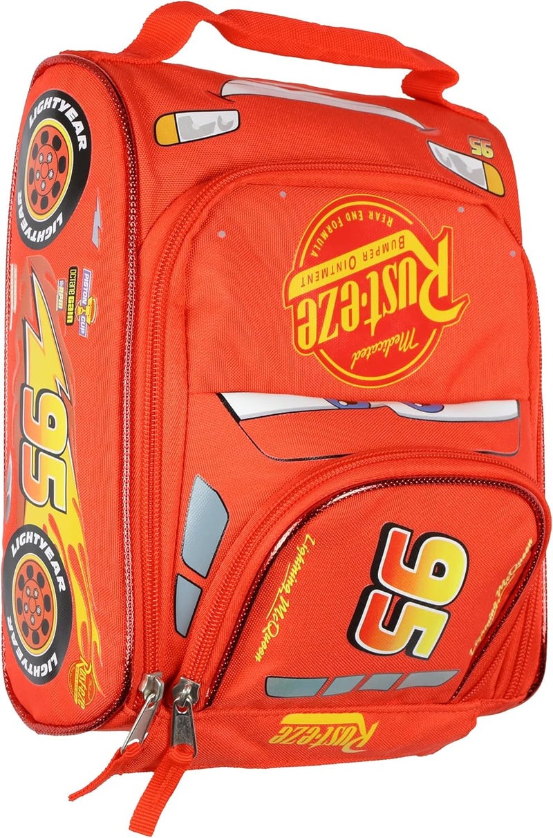 Bio World Disney Cars Lunch Box Lightning McQueen Built Up 3-D Race Car Lunch Bag Tote - Image 1