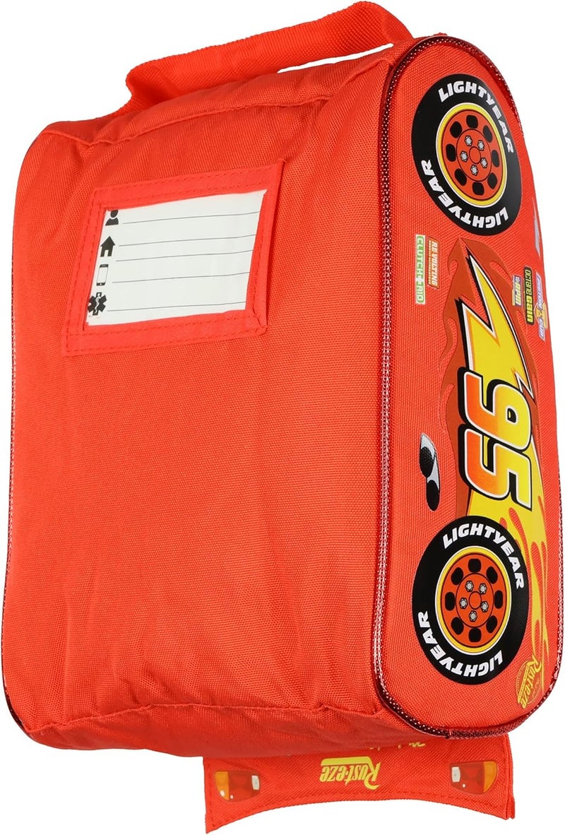 Bio World Disney Cars Lunch Box Lightning McQueen Built Up 3-D Race Car Lunch Bag Tote - Image 4