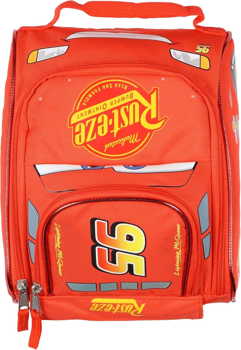Bio World Disney Cars Lunch Box Lightning McQueen Built Up 3-D Race Car Lunch Bag Tote - Image 2