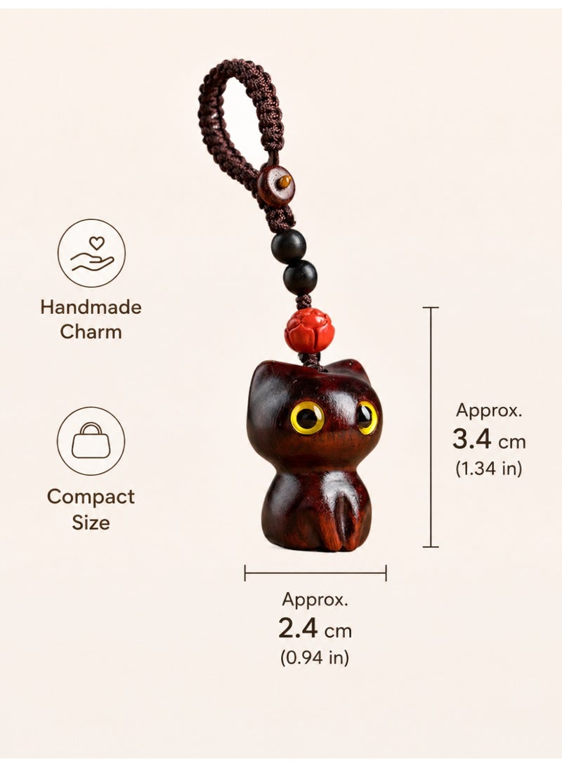 Cute Cat Keychain Charm for Car Keys Bags and Backpacks, Brown - Image 4