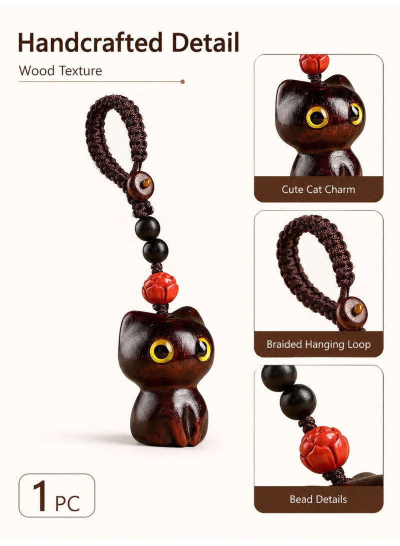 Cute Cat Keychain Charm for Car Keys Bags and Backpacks, Brown - Image 3