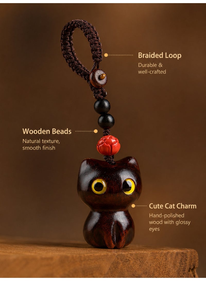 Cute Cat Keychain Charm for Car Keys Bags and Backpacks, Brown - Image 2