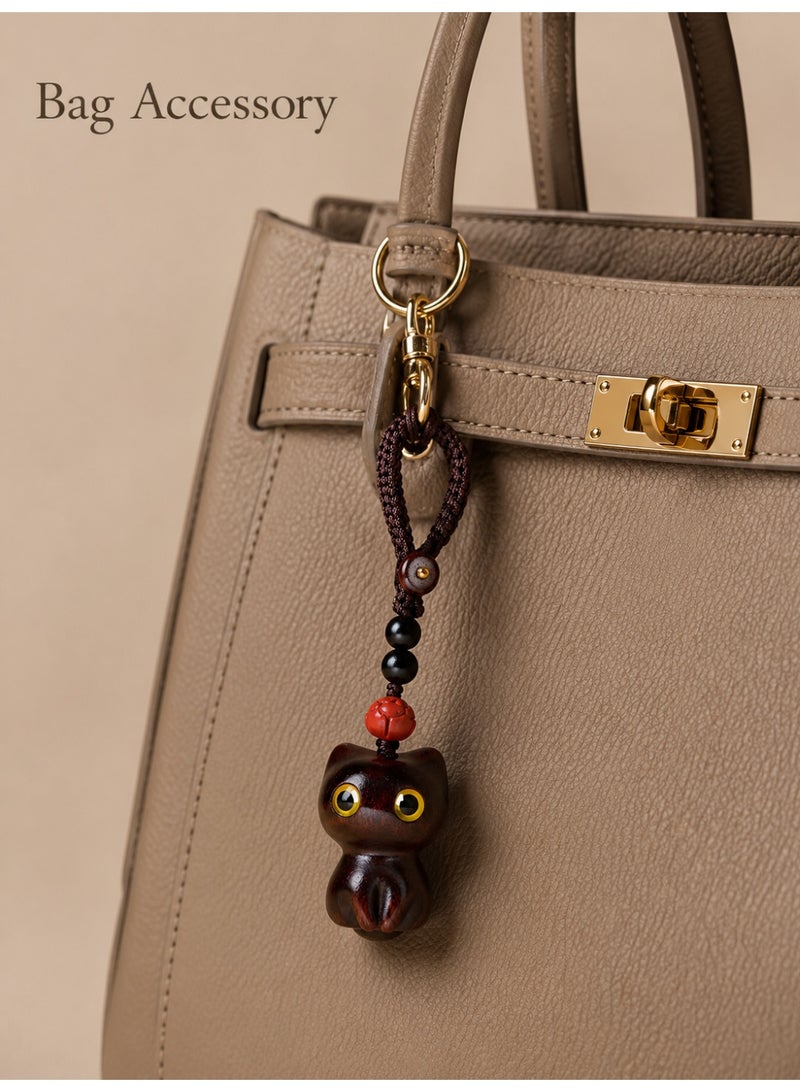 Cute Cat Keychain Charm for Car Keys Bags and Backpacks, Brown - Image 5