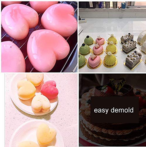 Fine Décor FINEDECOR Heart Shape Silicone Mousse Cake Mould for Baking, 3D Silicone Baking Mould Tray for Candy Pastry Chocolate Truffle Cupcake Jello Cookie Pudding Cake Decoration Mould, FD 3164 (15 Cavity) - Image 3