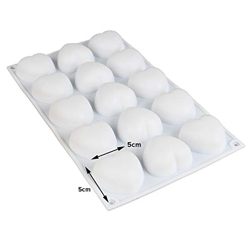 Fine Décor FINEDECOR Heart Shape Silicone Mousse Cake Mould for Baking, 3D Silicone Baking Mould Tray for Candy Pastry Chocolate Truffle Cupcake Jello Cookie Pudding Cake Decoration Mould, FD 3164 (15 Cavity) - Image 5