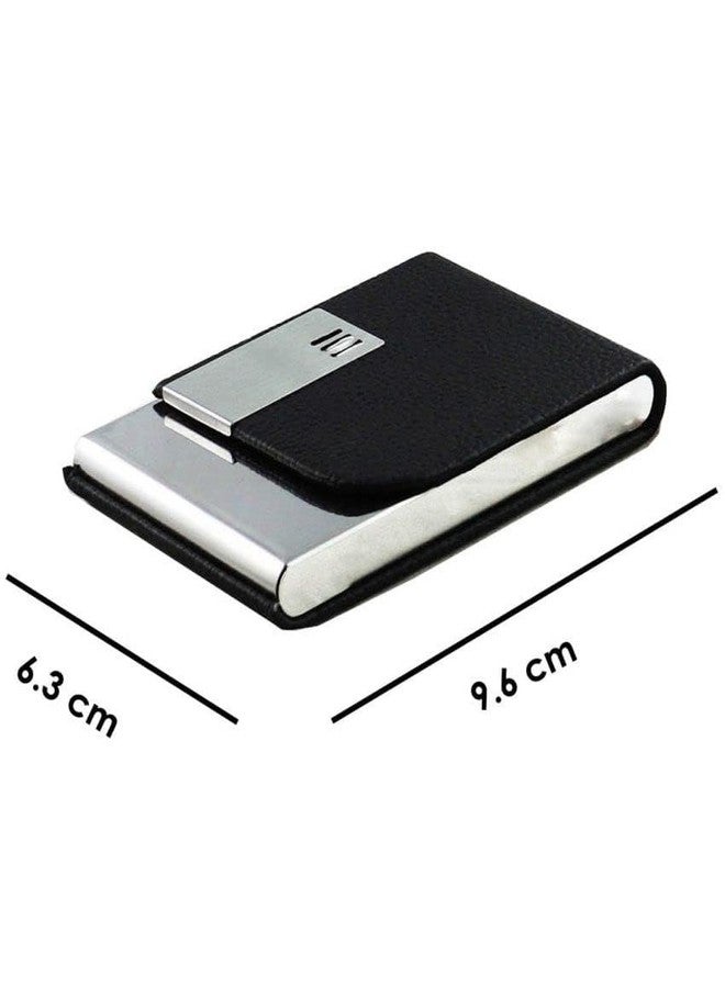 ODIN Premium PU Leather Card Holder Wallet, RFID Blocking, Magnetic Closure, 9.6 x 6.3 cm, Black, Set of 2 Speacial Desgin Combo Pack - Image 3