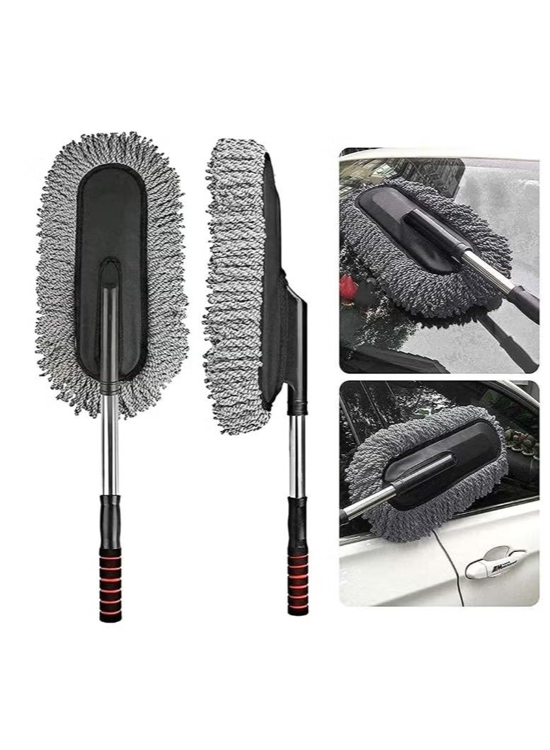 Soft Microfiber Dust Duster for Cleaning Car Window, Arabic Mop, Car Mop, Car Wiper, Car Cloth, Car Dust Duster Made of Ultra-Soft Microfiber with Extendable Handle, Car Brush Duster for Cleaning Dust Inside the Car, Multi-Purpose Brush for Interior and Exterior Car Cleaning, Made with Soft Microfiber, Handheld Vehicle Wiper, Car Squeegee, Easy-to-Clean Car Mop - Image 1