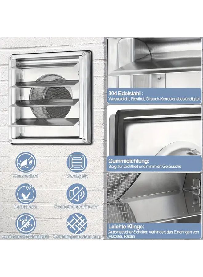 150 Mm 304 Stainless Steel Exhaust Vent Cover With Insect Screen Indoor Outdoor - Image 4