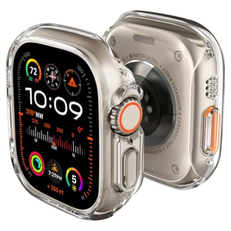 غطاء حماية رفيع مناسب لساعة Apple Watch Ultra 3/2/1 مقاس 49 ملم - غطاء نحيف وخفيف الوزن ومقاوم للخدش من البولي كربونات - Image 1