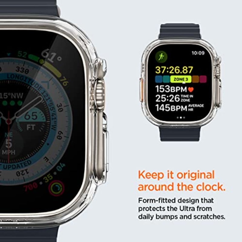غطاء حماية رفيع مناسب لساعة Apple Watch Ultra 3/2/1 مقاس 49 ملم - غطاء نحيف وخفيف الوزن ومقاوم للخدش من البولي كربونات - Image 4