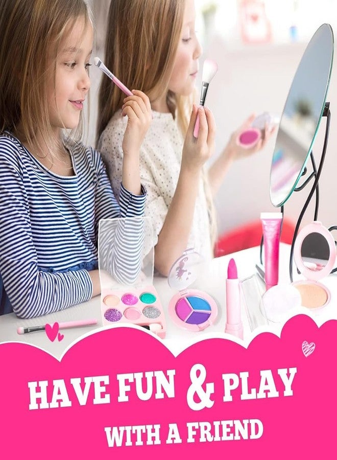Linivya Kids Real Makeup Kit for Girls & Teens with Unicorn White Bag - Non-Toxic, Safe, Washable - Birthday Gift for 6 7 8 9 10 12 13 14 15 16 Years Old (Pack of 18) - Image 4