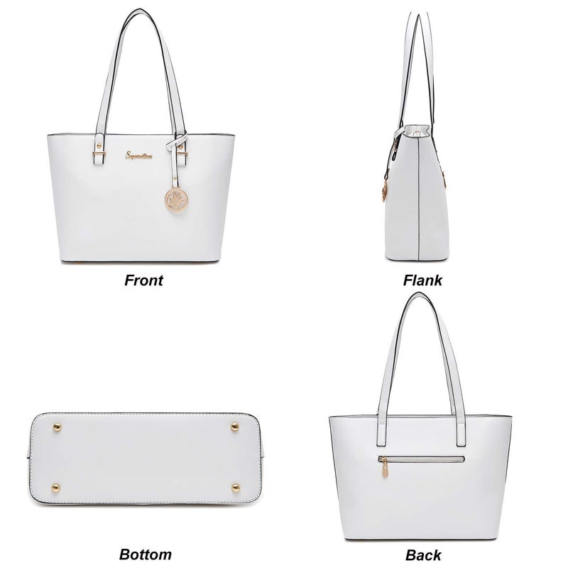 Soperwillton Handbag for Women Wallet Tote Bag Shoulder Bags Top Handle Satchel 5pcs Purse Set - Image 2