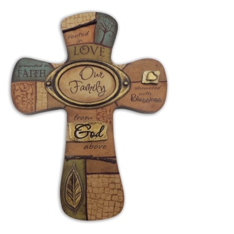 Abbey Gift Cathedral Art Our Family Cross, 6 x 8.13" - 54666 , Brown