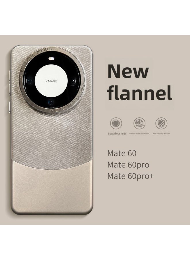 Temperament Goddess Suitable For Huawei Mate60pro Phone Case Mete60pro Mata50 Simple Couple Maye40 High-end M60por Meite Full Coverage Mt Drop-resistant Case-Color:[taro Purple] Color Block Flannel★Metal Frame-Applicable Models:For Huawei Mate 60