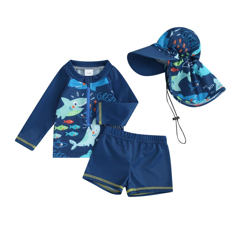 MaBaby Baby Toddler Boys Swimsuit Infant Girl Swimsuits 6 12 18 24M 2T 3T 4T 5T Bathing Suit Swimwear Rash Guard Blue 1218 Months 