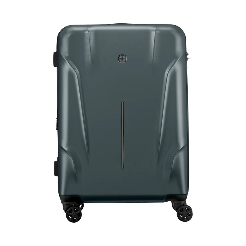 Wenger Ryon 68cm Medium Travel Suitcase with Smooth 4 Double Spinner Wheels, TSA Lock & Durable Hard Shell - Shark
