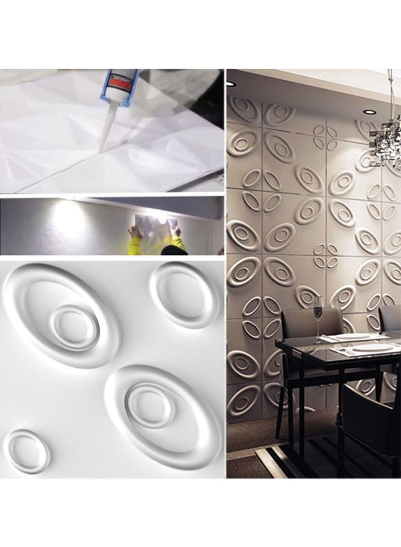 3D Panels For Walls [12 Pieces] Each Panel is [50x50cm] in Size, Made Of Plant Fibers, interior Decoration, Accepts Paint With Paint And is Moisture Resistant.