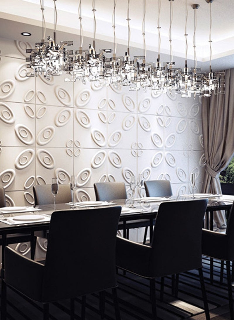 3D Panels For Walls [12 Pieces] Each Panel is [50x50cm] in Size, Made Of Plant Fibers, interior Decoration, Accepts Paint With Paint And is Moisture Resistant.