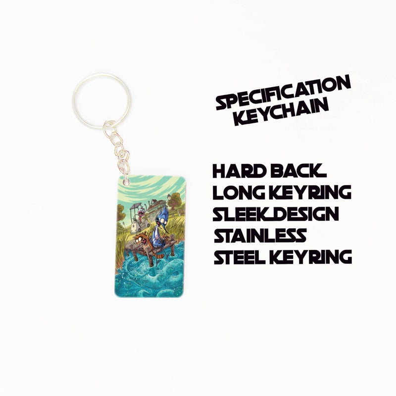 OUTFITQUE OUTFITQUE Premium (Pack of 2) Anime-129 Printed Long Keychain For Bike, Scooty, Car, MDF Keyholder - Image 2