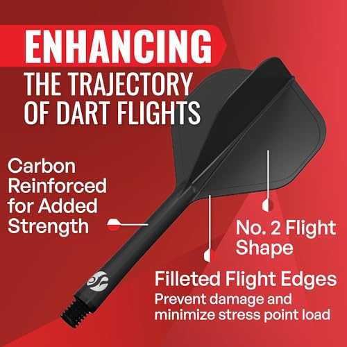 Shot! Darts Flight Deck One Piece Dart Flight and Shaft System, Reduced Deflections, Standard Shaped Flight (350 Micron), Made in New Zealand, Available in Set of 3, Short Length & Black Color - Image 5