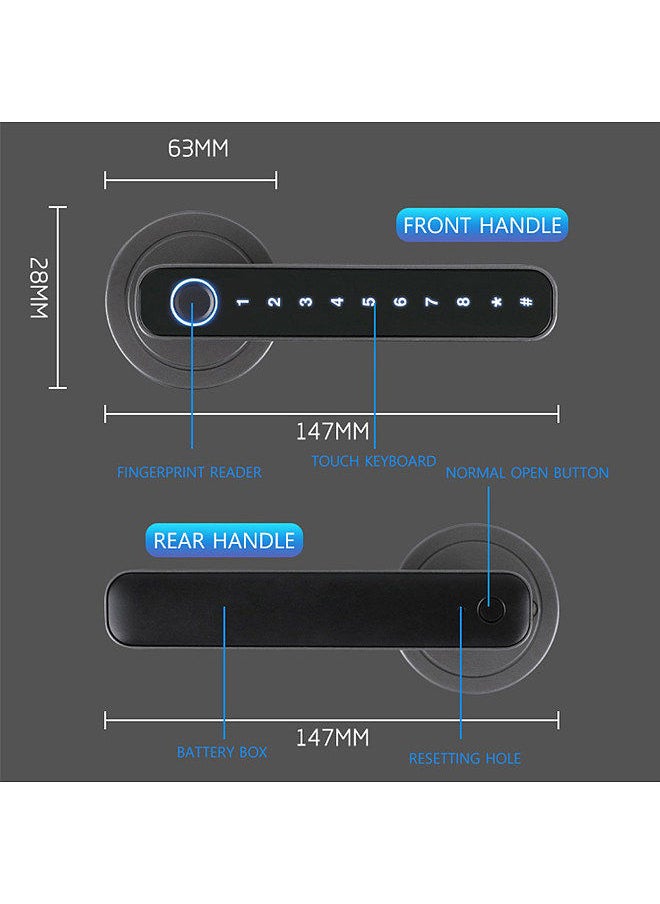 WAFU Fingerprint Door Lock 4 Unlocked Ways tuya BT Connection APP Unlock Password Unlocking for Homes Apartments