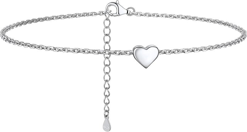 PROSILVER 925 Sterling Silver Ankle Bracelets For Women, Stylish Chain Anklets, Summer Beach Jewelry, 8.6-10.6 Inch Adjustable, Come with Box - Image 1