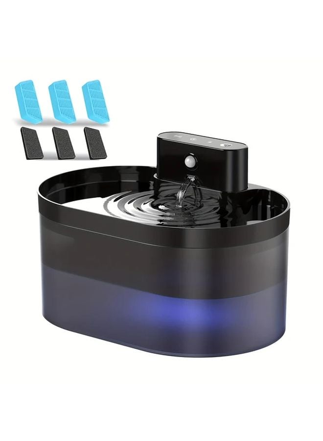 Blue Automatic Cat Water Fountain 2 2L With Filter Wireless Pet Dispenser - Image 1