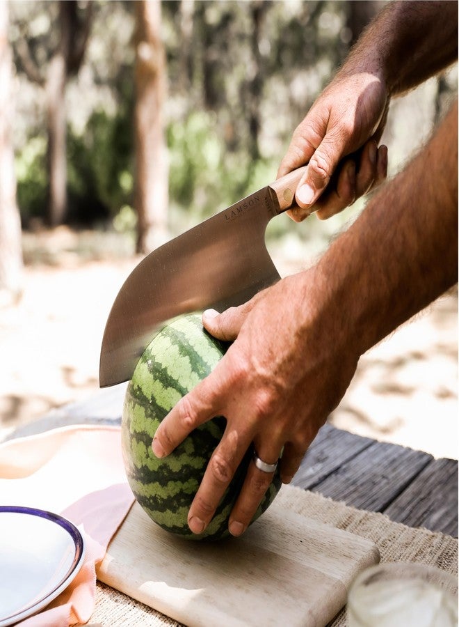 Lamson 8" Chinese Santoku Cleaver with Classic Walnut Handle - Image 3
