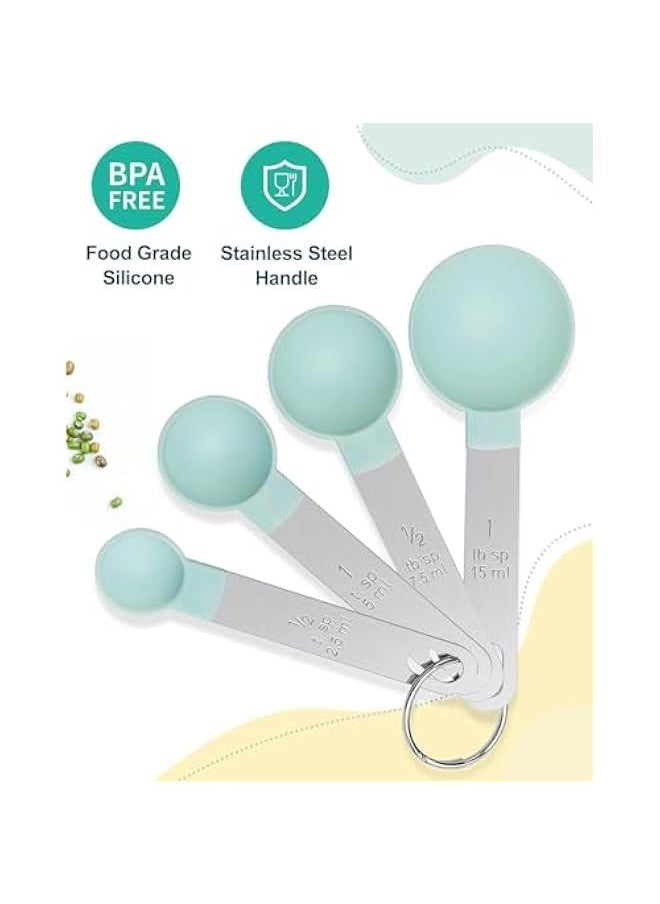 HOOKOR Measuring Cups and Spoons Set of 8 Pieces, nesting measuring cups for Measuring Dry or Liquid Ingredients, Stainless Steel Handle, Kitchen Gadgets for Cooking & Baking  - Image 4