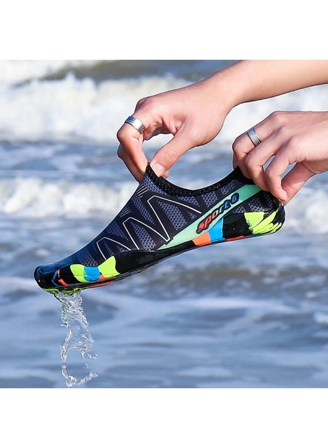 Beach Water Shoes for Women and Man,Slip-On And Non Slip Aqua Swimming Shoes for Pool Sea Beach Rubber Sole - Image 3