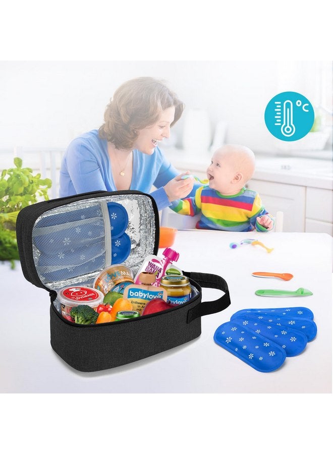 BAFASO BAFASO Insulated Breastmilk Cooler Bag with 4 Gel Ice Packs, Breastmilk Cooler Fits 6 Bags of Breastmilk, Black  - Image 4