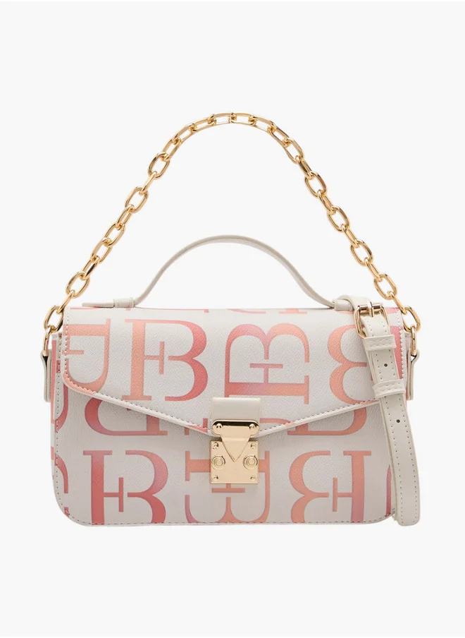فلورا بيلا من شو إكسبرس Women's Monogram Print Crossbody Bag with Adjustable Strap and Twist Lock