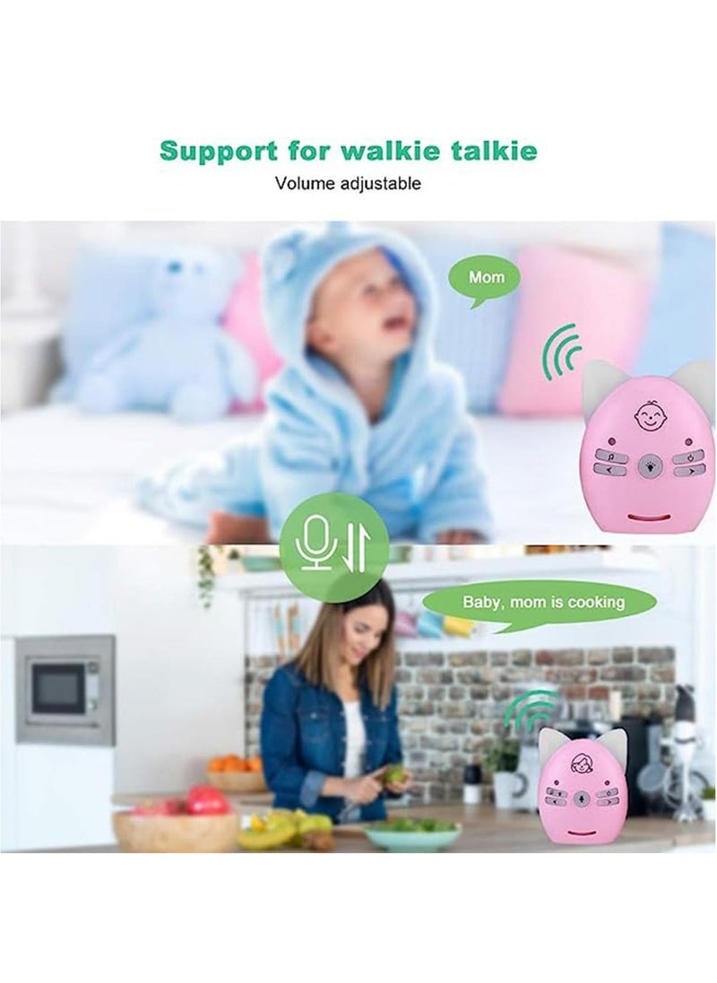 Wireless Audio Baby Monitor, Baby Walkie Talkie, Baby Desk Lamp Caretaker with 2 Way Talk, VOX Mode, Long Range up to 300m, Crystal-Clear Sound, Lullabies, Night Light, Music Play, Plug & Play