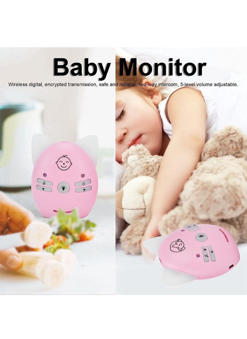 Wireless Audio Baby Monitor, Baby Walkie Talkie, Baby Desk Lamp Caretaker with 2 Way Talk, VOX Mode, Long Range up to 300m, Crystal-Clear Sound, Lullabies, Night Light, Music Play, Plug & Play