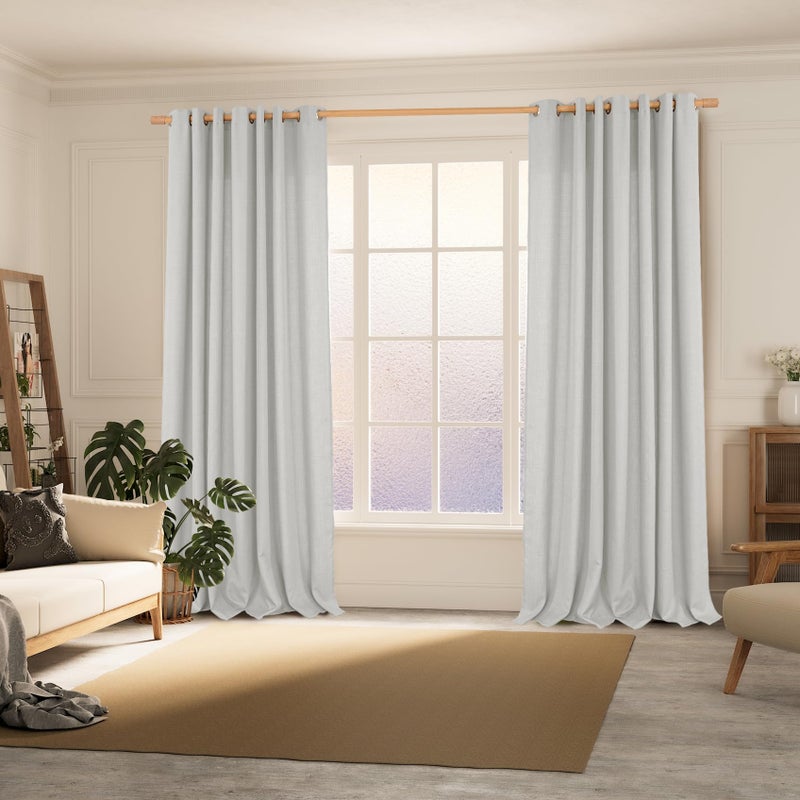BGment 120 Inch Curtains Extra Long Curtains for Living Room  High Ceiling Floor Long Linen Look-Like Curtains Thick Burlap Textured Light Filtering Privacy Window Drapes  52 x 120 Inch  Light Grey - Image 2