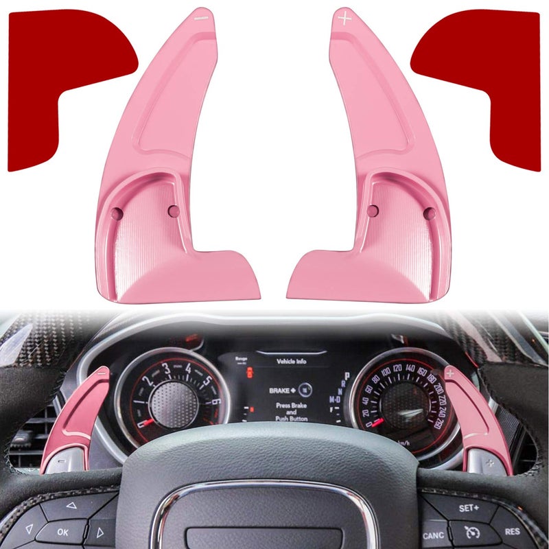 Steering Wheel Shift Paddle Extended Shifter Trim Cover for Dodge Challenger Charger Durango RT Scat Pack 20152021 For Jeep Grand Cherokee 20142021 Interior Decoration Accessories Pink 2PCS