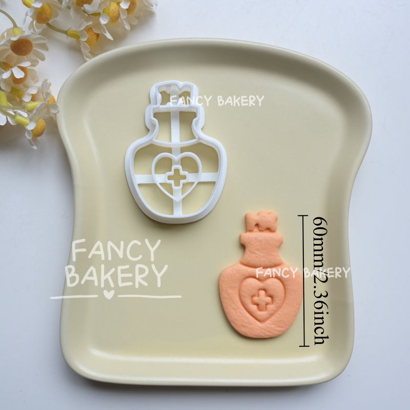 Antidote Bottle Plastic Cookie Cutter Molds Hollow Design Biscuit Stamp Kitchen Baking Tool - Image 3