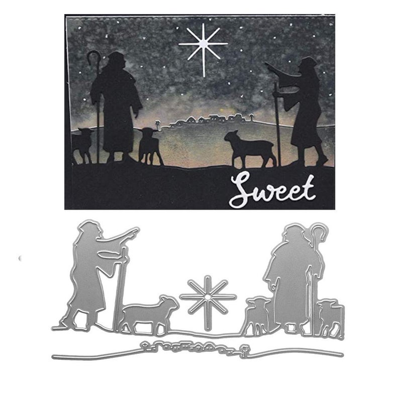 ABTOLS Metal Herdsmen Cutting Dies Father Day Dies Animals Christmas Man Woman Die Cuts Embossing Stencils Template Mould for Card Scrapbooking and DIY Craft Album Paper Card Decor