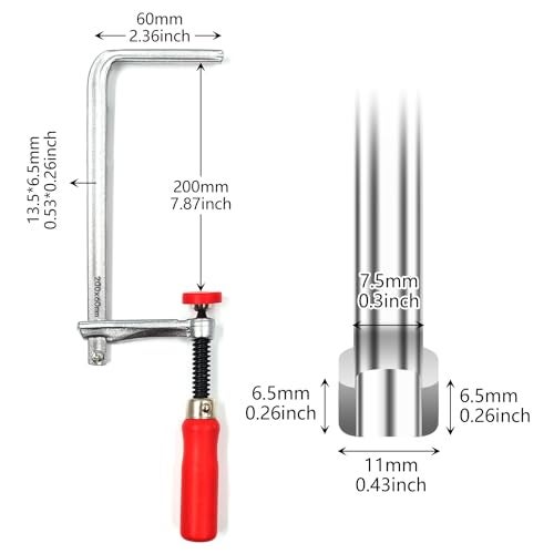 Zhupoub Quick Screw Guide Rail Clamp for MFT Table and Guide Rail System 778 Capacity x 238 Throat Depth 570 lbs Clamping Force 2 Pack RedSilver - Image 3