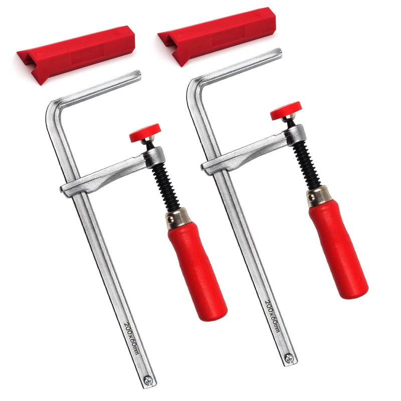 Zhupoub Quick Screw Guide Rail Clamp for MFT Table and Guide Rail System 778 Capacity x 238 Throat Depth 570 lbs Clamping Force 2 Pack RedSilver - Image 2
