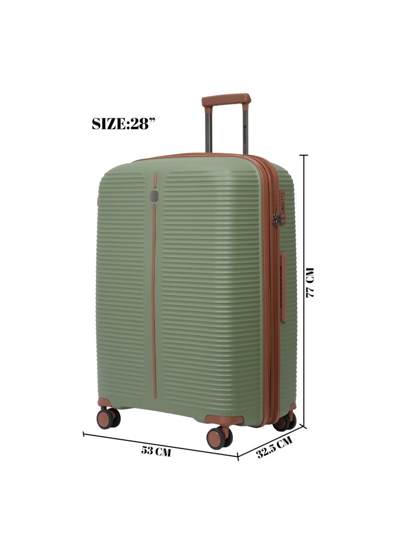 President PP single piece luggage High-quality Travel bag ( L ) spinner wheels, Model -97980 ( OLIVE ) - Image 5