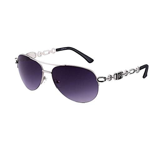 FONHCOO Aviator Sunglasses for Women Men Oversized Round Metal Frame UV400 Protection Mirrored Eye Glasses (Black) - Image 1