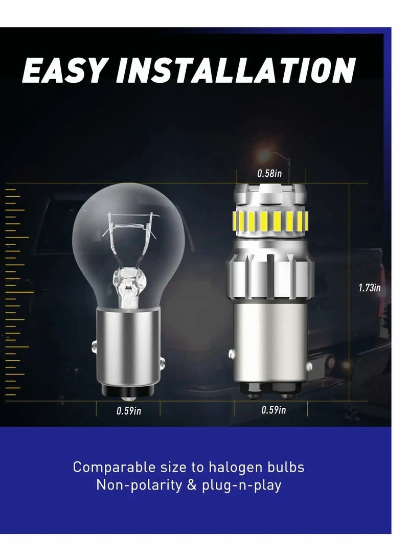 Generic - 1157 LED Bulb White 6500K, 2057 2357 7528 BAY15D LED Bulbs for Backup/ Reverse Light, Tail Light, Brake Light, 300% Brighter Canbus Ready Plug and Play LED Bulbs, Pack of 2 - Image 1