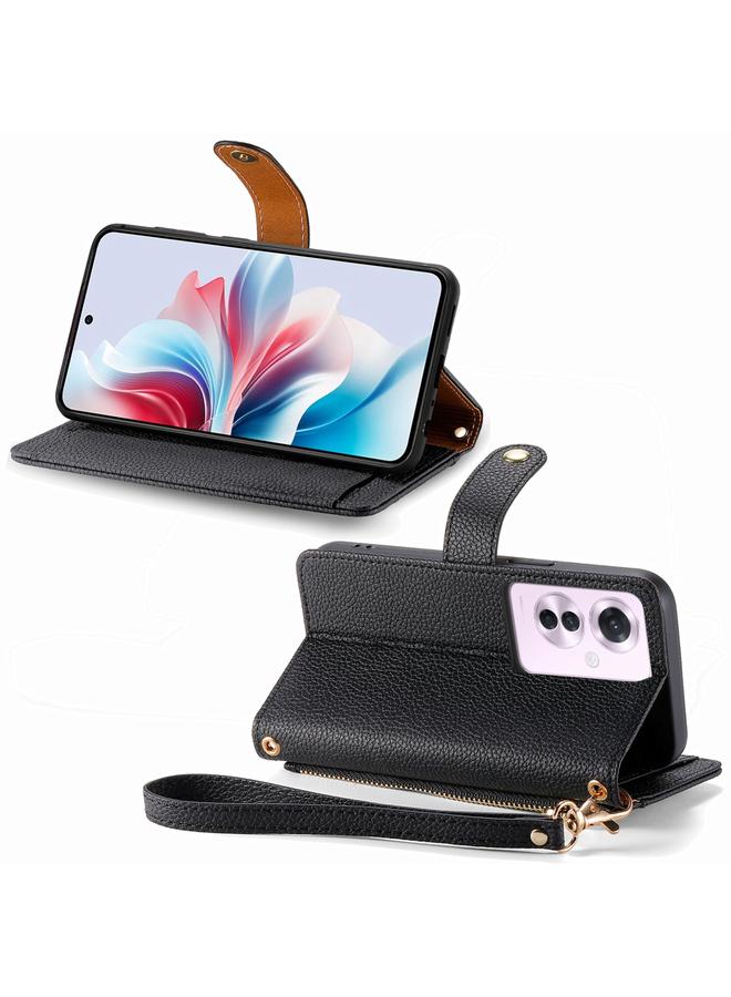 S-TOP Case For OPPO Reno11 F 5G Love Zipper Lanyard Leather Phone Case - Image 4